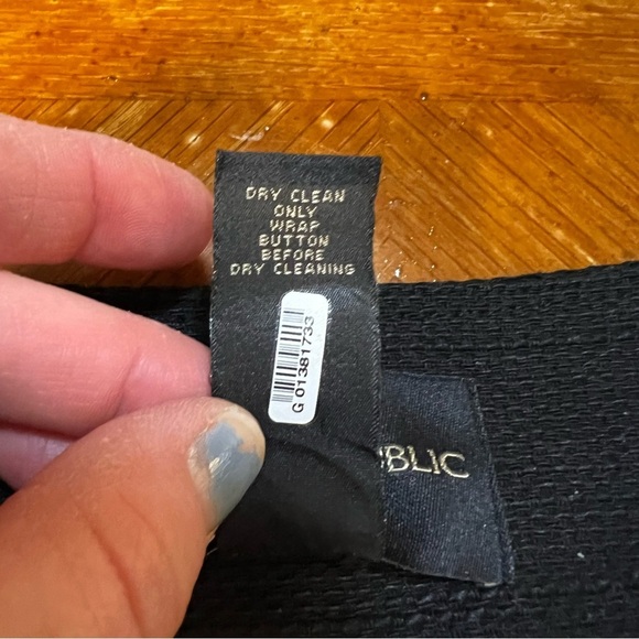 Banana Republic Black Cotton and Linen Career Jacket Size 0 Wardrobe Staple - Picture 4 of 10